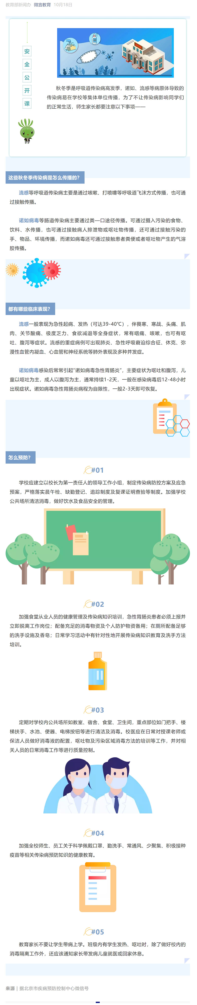 防范诺如🖇、流感等校园常见传染病🕯，留心这些事 _ 安全公开课